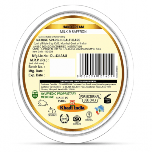 Khadi Organique Milk and Saffron