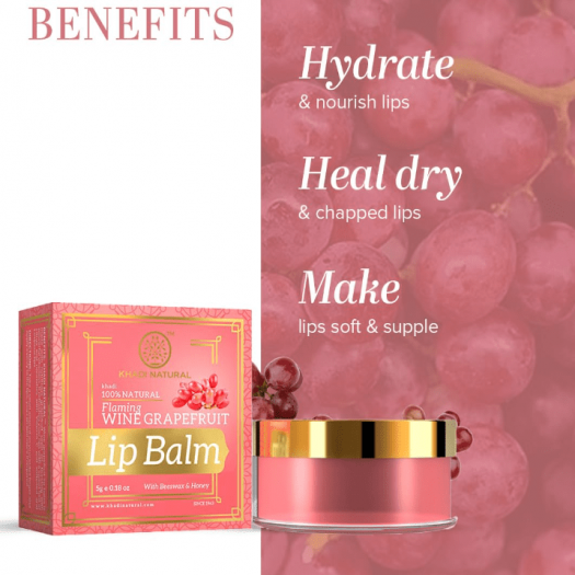 Khadi Natural Wine Grapefruit Lip Balm