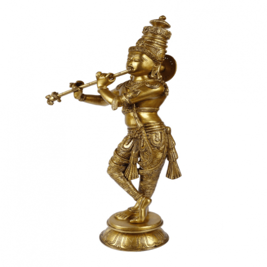 Lord Murli Manohar Krishna Brass Statue