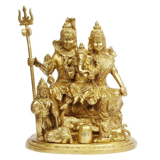 Brass Shiva Family Idol Shiv Parivar Statue
