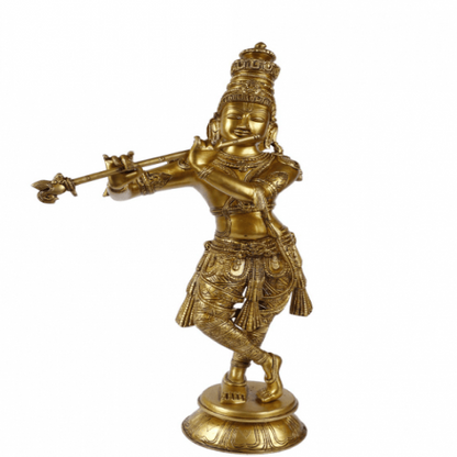 Lord Murli Manohar Krishna Brass Statue