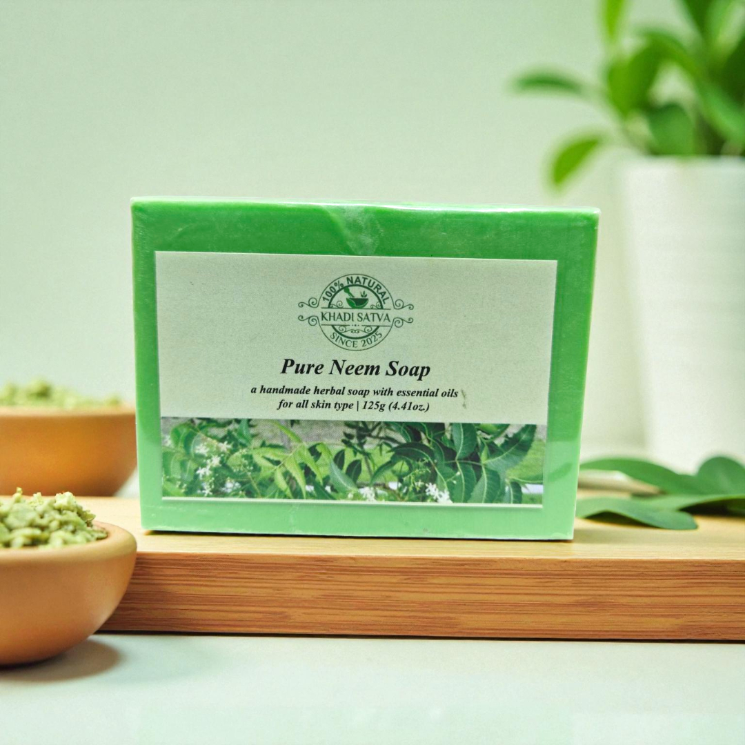 Khadi Satva Pure Neem Soap | 100% Natural & Handmade Ayurvedic Bathing Bar