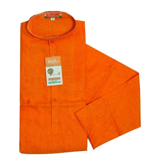 Orange Linen Kurta