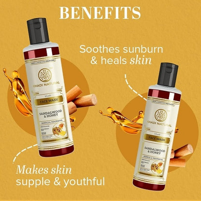 Khadi Natural Herbal Sandal and Honey Herbal Face Wash,