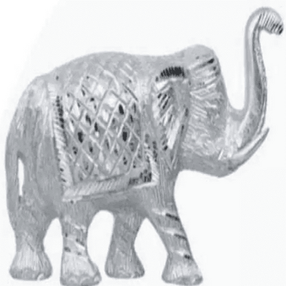 White Metal Elephant Statue