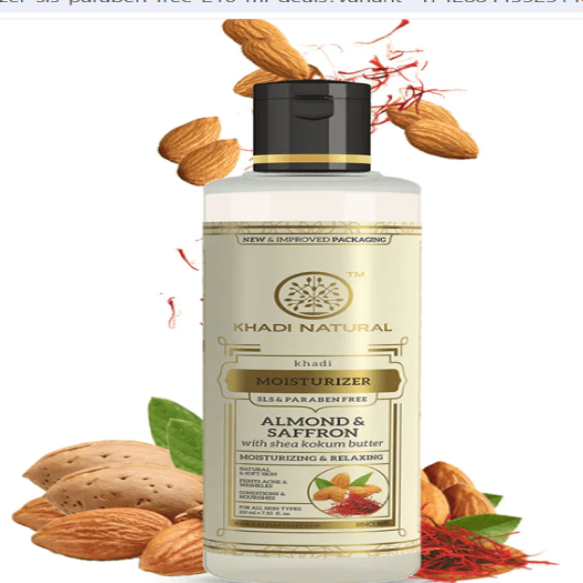 Khadi Natural Almond & Saffron Moisturizer- (Sls & Paraben Free)
