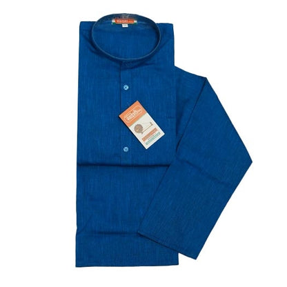 Nevy Blue Khadi Cotton Kurta