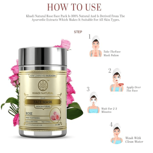 KHADI NATURAL Rose Herbal Face Mask,