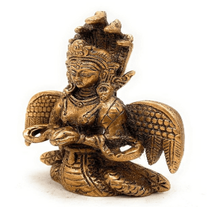 Brass Naga Kanya Statue