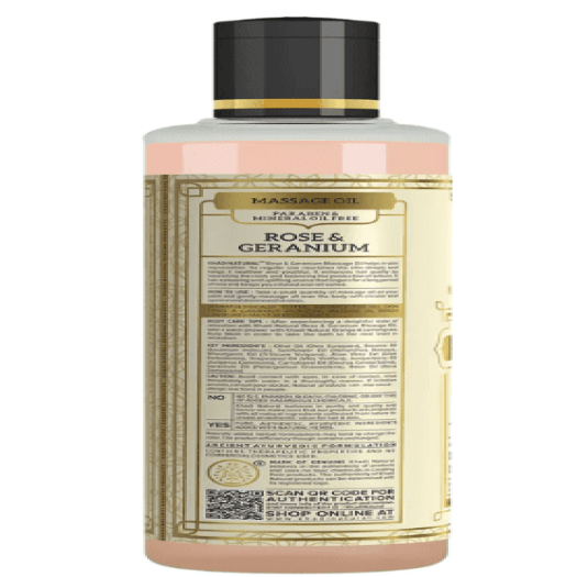 Khadi Natural Rose Geranium Massage Oil