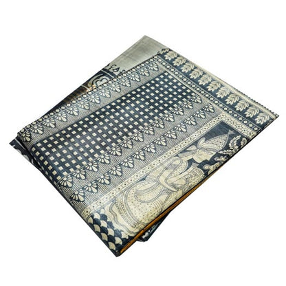 Black Tussar Silk Saree