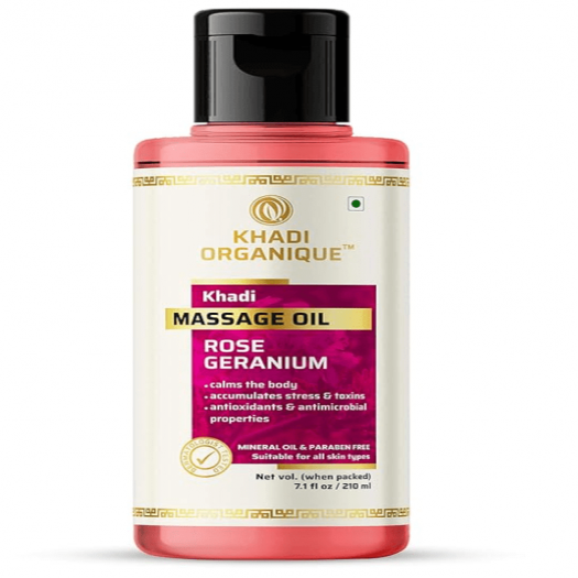 Khadi Organique Rose Geranium Massage Oil