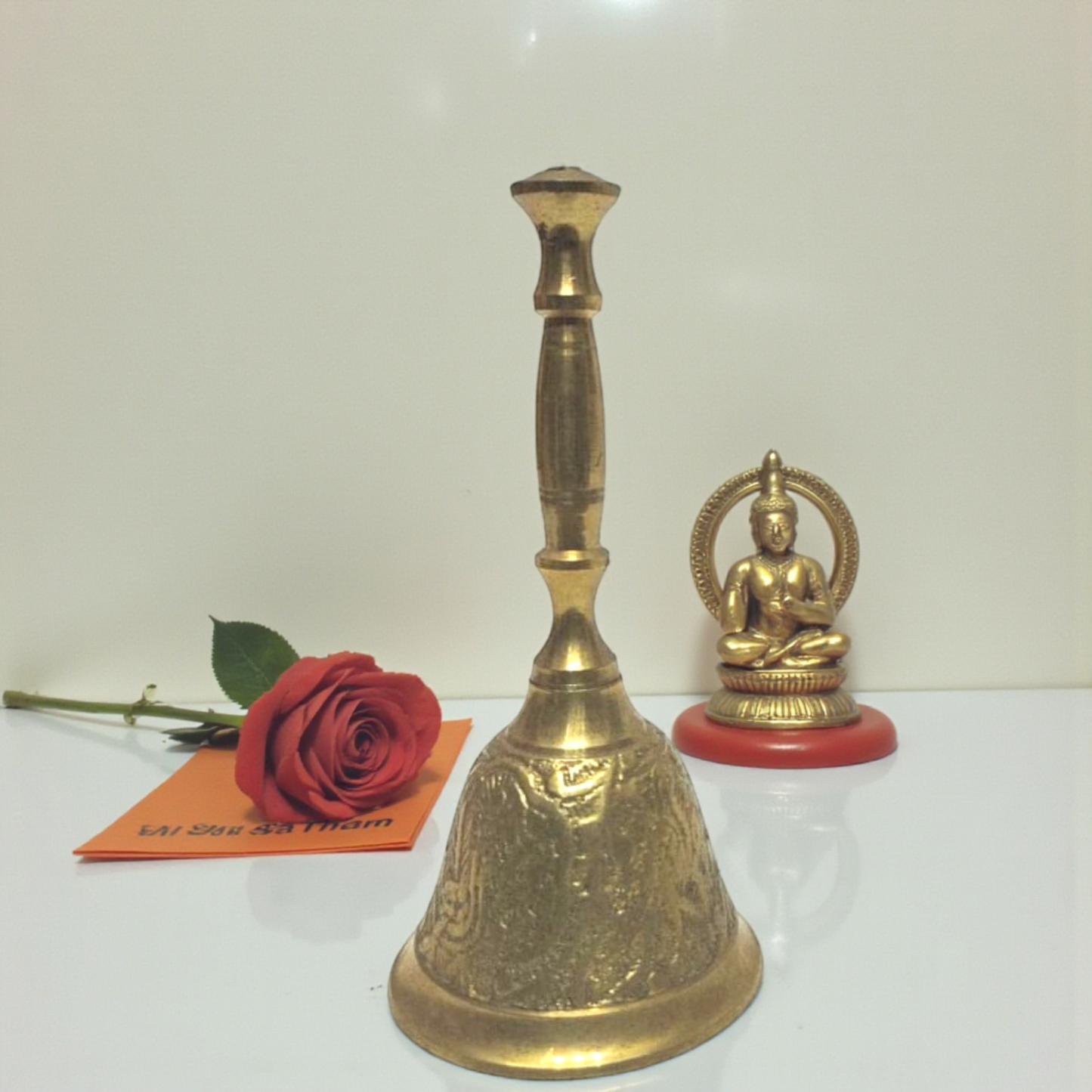 Pure Brass Pooja Bell | Handcrafted Temple Ghanti | Traditional Brass Prayer Bell