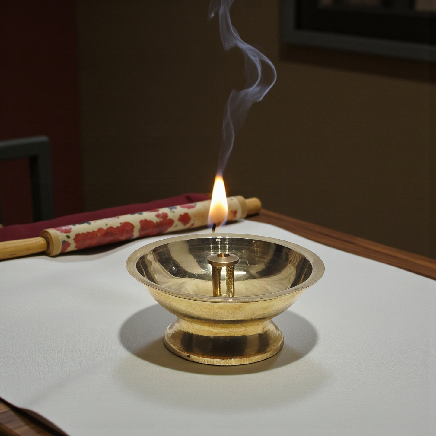 Pure Brass Diya | Small Traditional Oil Lamp for Daily Puja | Handcrafted Brass Deepak