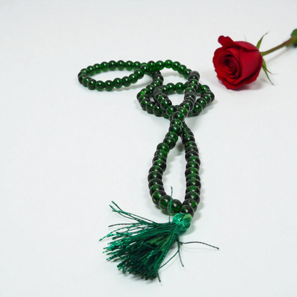 Green Crystal Mala with Beads for Meditation, Healing & Daily Calm