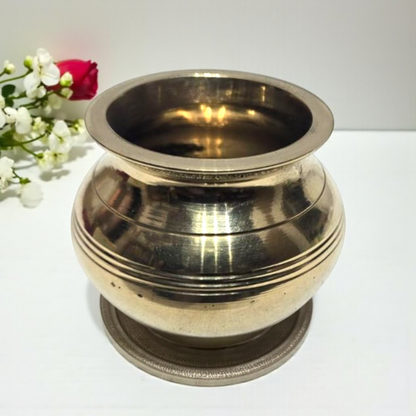 Pure Brass Pooja Lota | Handcrafted Engraved Kalash for Daily Puja